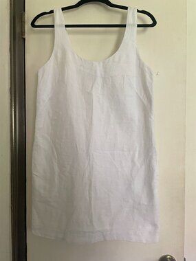 Armani Exchange White Linen Sleeveless Mini Dress